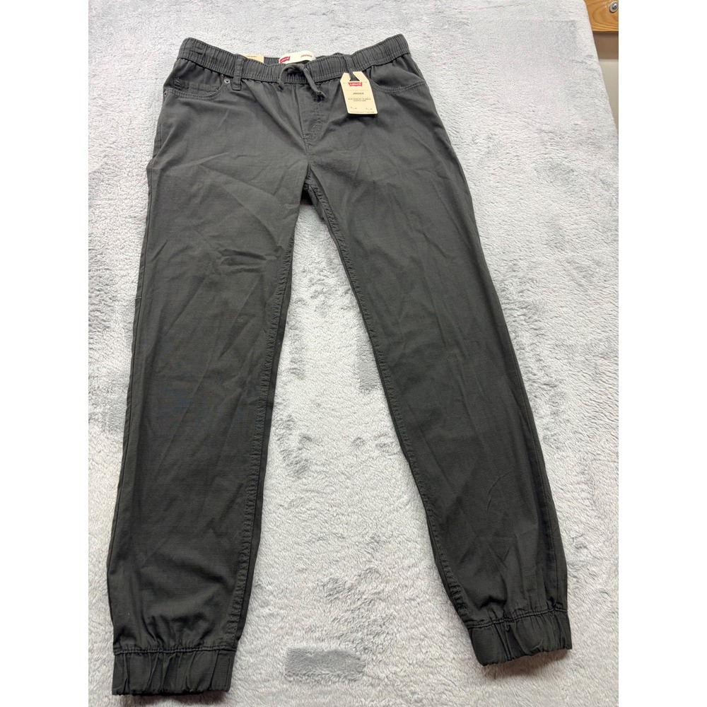 Levis‎ Boys Jogger Pants Charcoal Gray Slim Fit Elastic Cuff Size L Husky  NWT